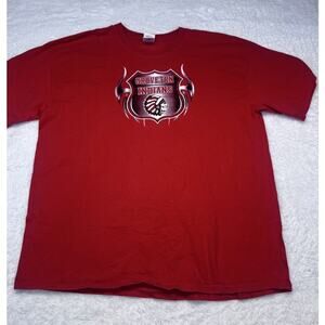 Groveton Indians Red High School Mascot Graphic T-Shirt Men's Size XL Gildan